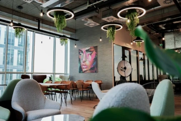 Coworking WorkLounge lounge s křesly a židli, obraz